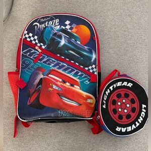 Disney Cars Kids Backpack and Lunch Bag Set - Red and Black